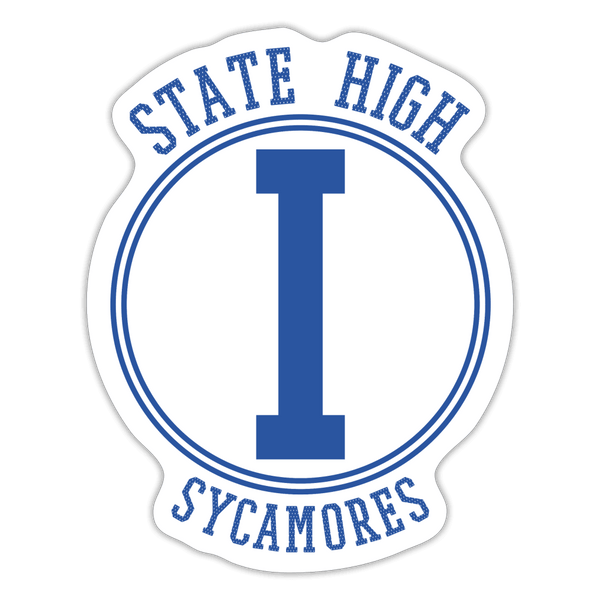 State High Sycamores - center court design  -  Sticker - white matte