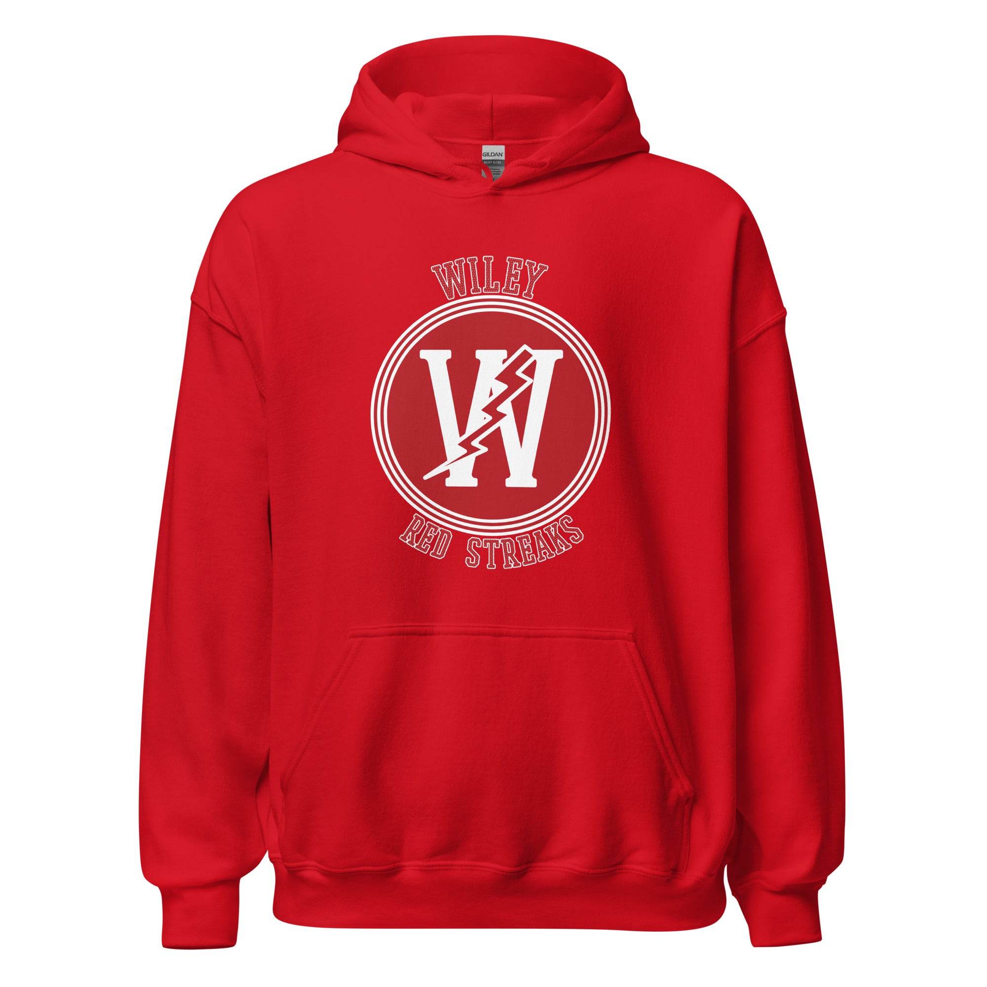 Wiley HS Red Streaks - center court design  -  Unisex Hoodie - EdgyHaute