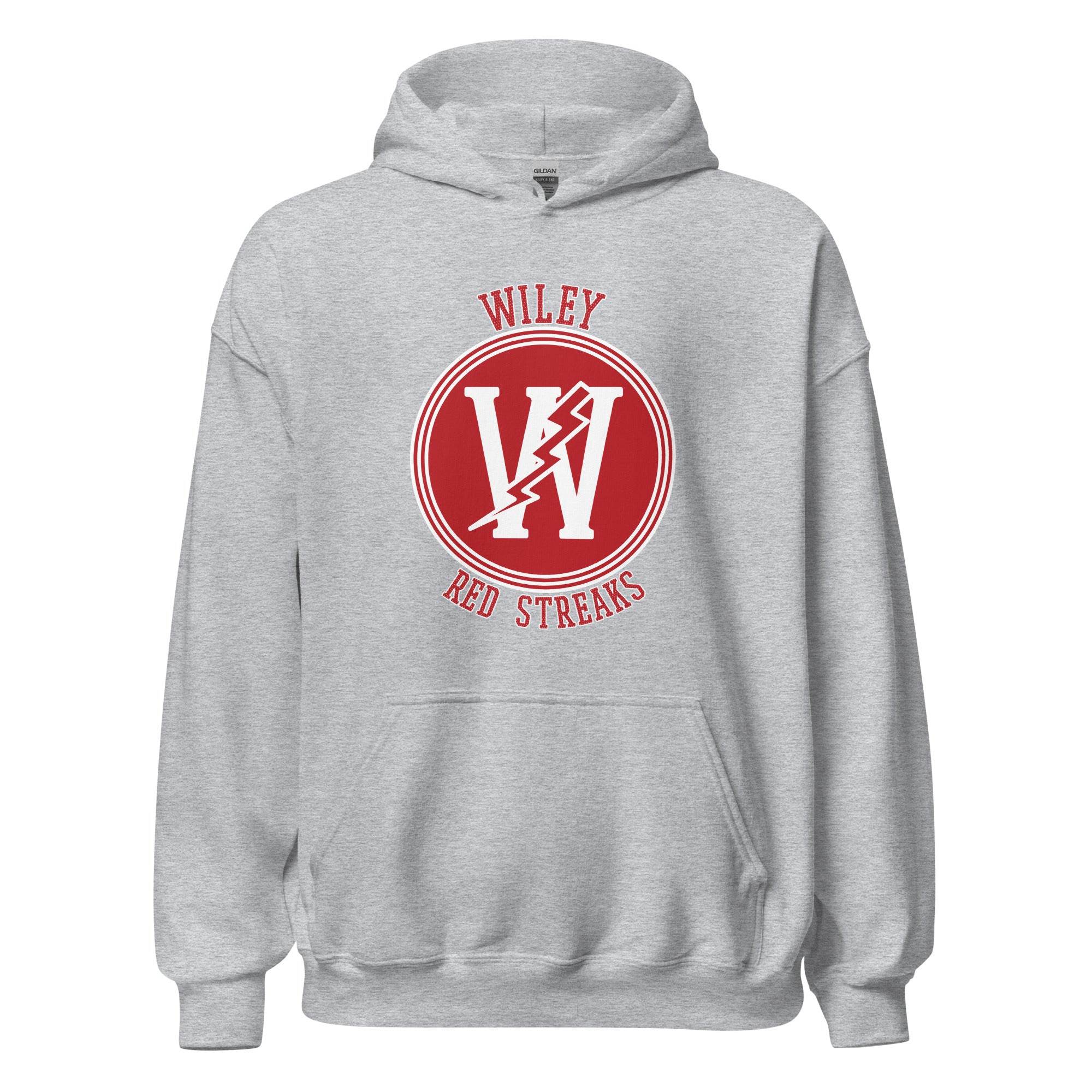 Wiley HS Red Streaks - center court design  -  Unisex Hoodie - EdgyHaute