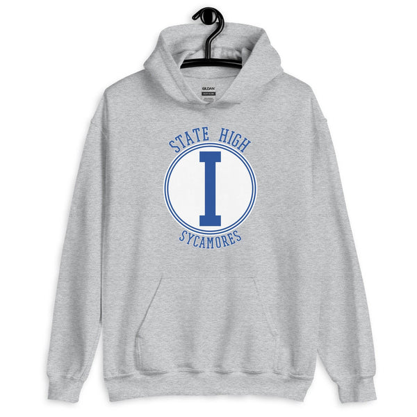 State High Sycamores (ISU Laboratory School) - center court design  -  Unisex Hoodie - EdgyHaute