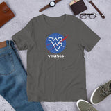 West Vigo HS Vikings - NASA inspired logo  -  Short-Sleeve Unisex T-Shirt - EdgyHaute