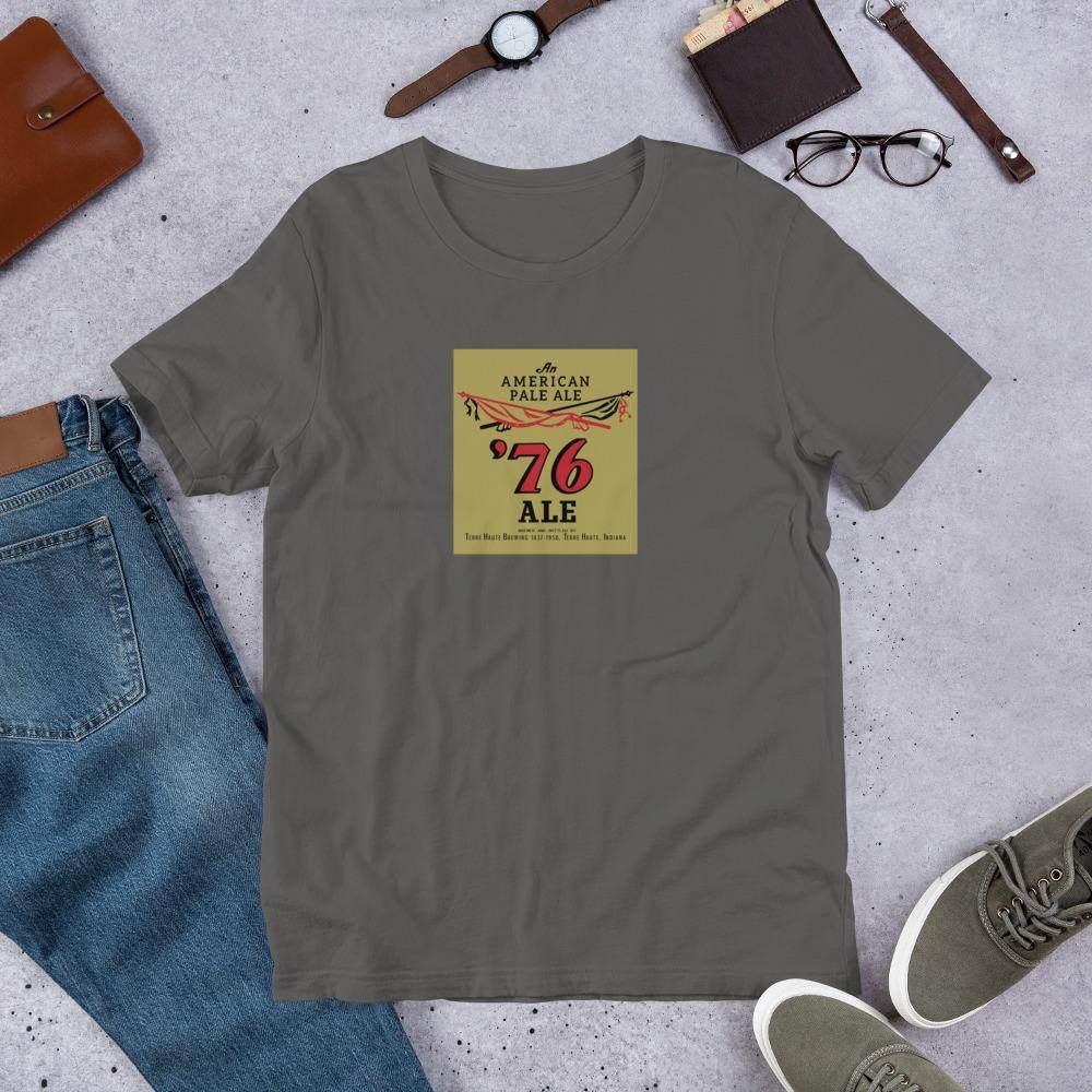 76 Ale (bottle label) - Terre Haute Indiana  -  Short-Sleeve Unisex T-Shirt - EdgyHaute