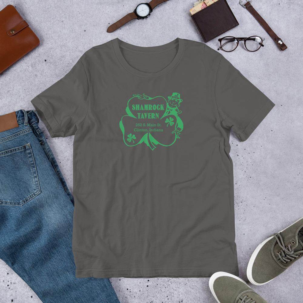 Shamrock Tavern (green) - Clinton Indiana  -  Short-Sleeve Unisex T-Shirt - EdgyHaute