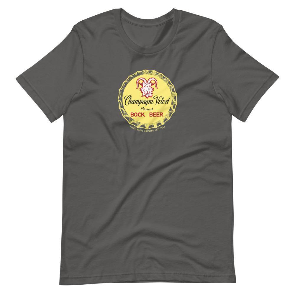 Champagne Velvet Bock Beer (cap 1) - Terre Haute Indiana  -  Short-Sleeve Unisex T-Shirt - EdgyHaute