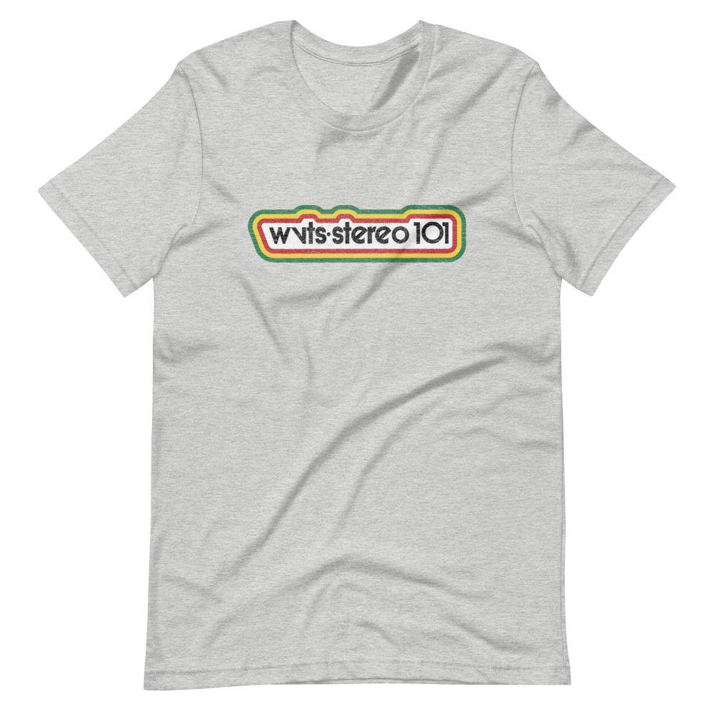 WVTS 101 - Stereo 101 (distressed) - Terre Haute Indiana  -  Short-Sleeve Unisex T-Shirt - EdgyHaute