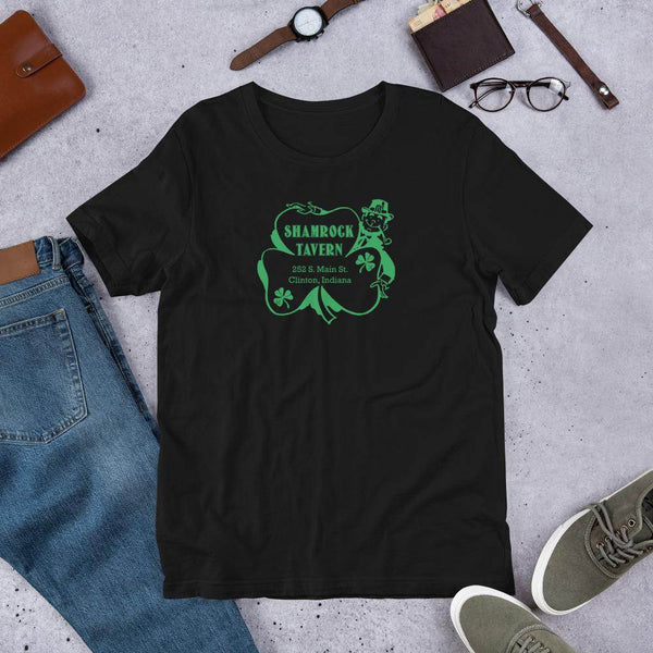 Shamrock Tavern (green) - Clinton Indiana  -  Short-Sleeve Unisex T-Shirt - EdgyHaute