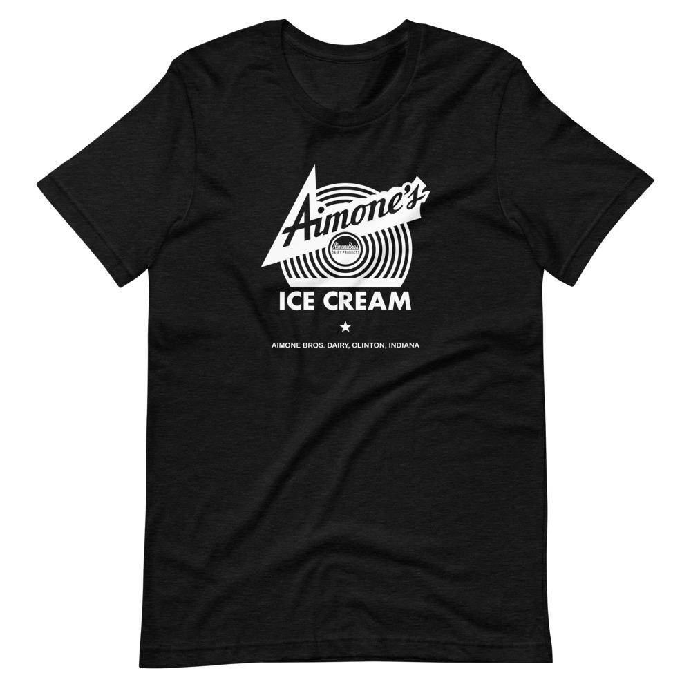 Aimone's Ice Cream (white) - Clinton Indiana  -  Short-Sleeve Unisex T-Shirt - EdgyHaute