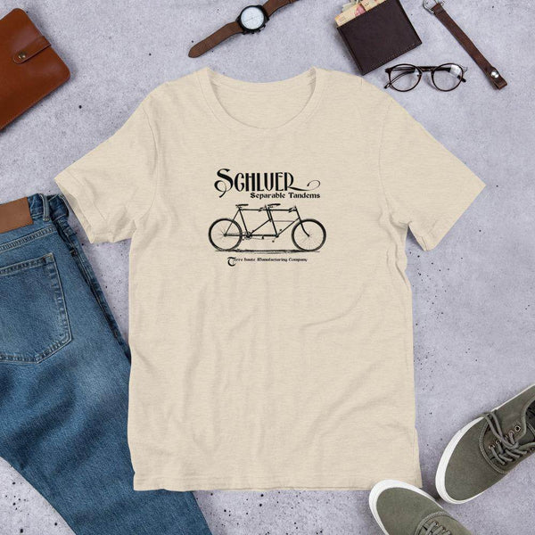 Schluer Tandem Bicycles - Terre Haute Manufacturing - Terre Haute Indiana  -  Short-Sleeve Unisex T-Shirt - EdgyHaute