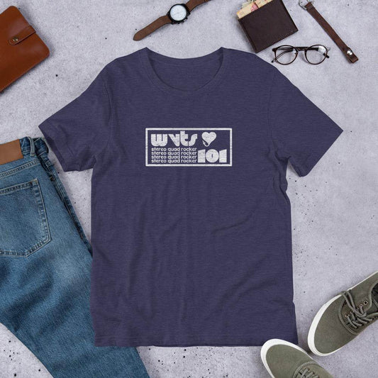 WVTS 101 - Stereo Quad Rocker (distressed) - Terre Haute Indiana  -  Short-Sleeve Unisex T-Shirt - EdgyHaute