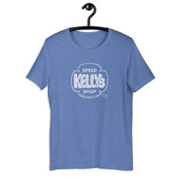 Kelly's Speed Shop (white/distressed) - Terre Haute Indiana  -  Short-Sleeve Unisex T-Shirt - EdgyHaute
