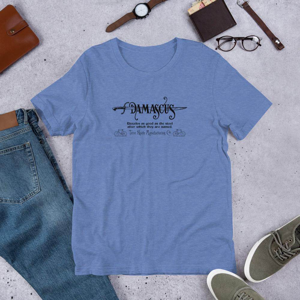 Damascus Bicycles - Terre Haute Manufacturing - Terre Haute Indiana  -  Short-Sleeve Unisex T-Shirt - EdgyHaute