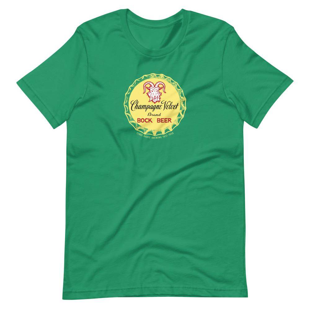 Champagne Velvet Bock Beer (cap 1) - Terre Haute Indiana  -  Short-Sleeve Unisex T-Shirt - EdgyHaute