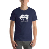 Cowshed Lounge t-shirt color navy blue Terre Haute Indiana