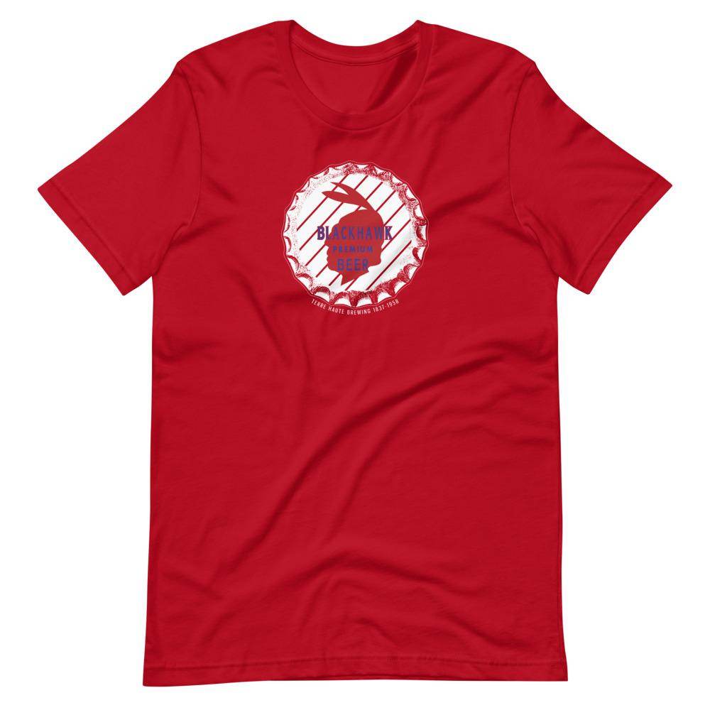 Blackhawk Premium Beer (cap) - Terre Haute Indiana  -  Short-Sleeve Unisex T-Shirt - EdgyHaute