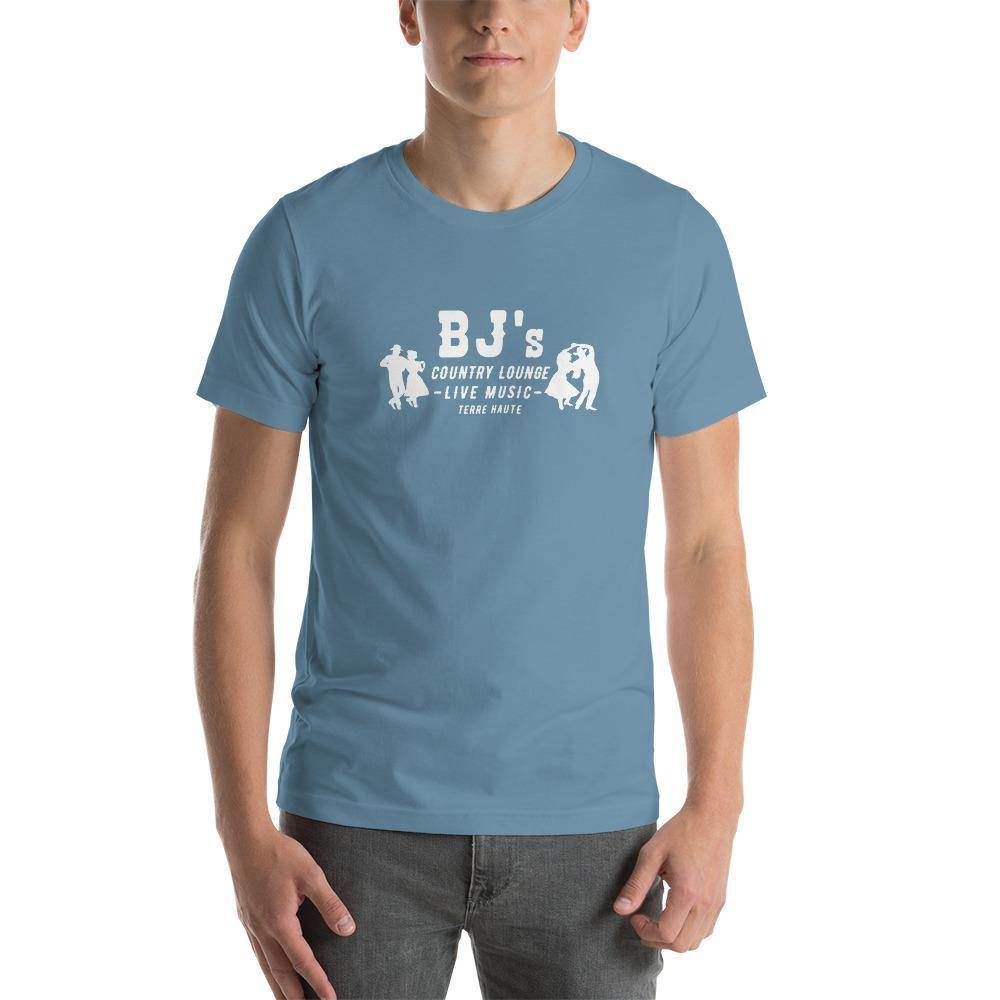 BJ’s Lounge t-shirt color blue Terre Haute Indiana