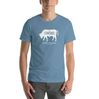 Cowshed Lounge t-shirt color blue Terre Haute Indiana