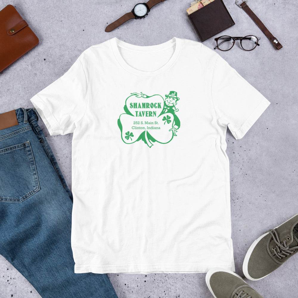 Shamrock Tavern (green) - Clinton Indiana  -  Short-Sleeve Unisex T-Shirt - EdgyHaute