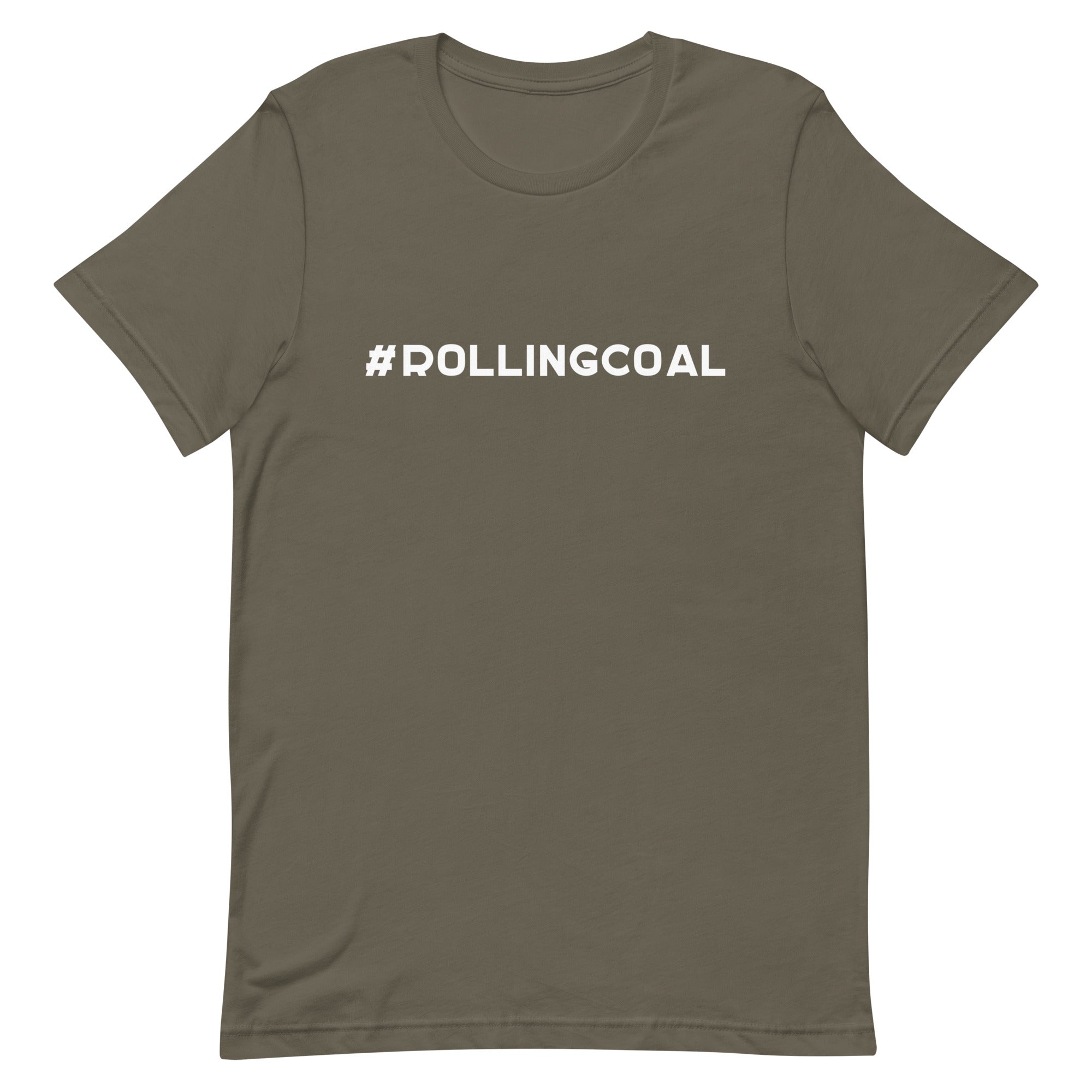 #ROLLINGCOAL - Design in White - Short-Sleeve Unisex T-Shirt - EdgyHaute