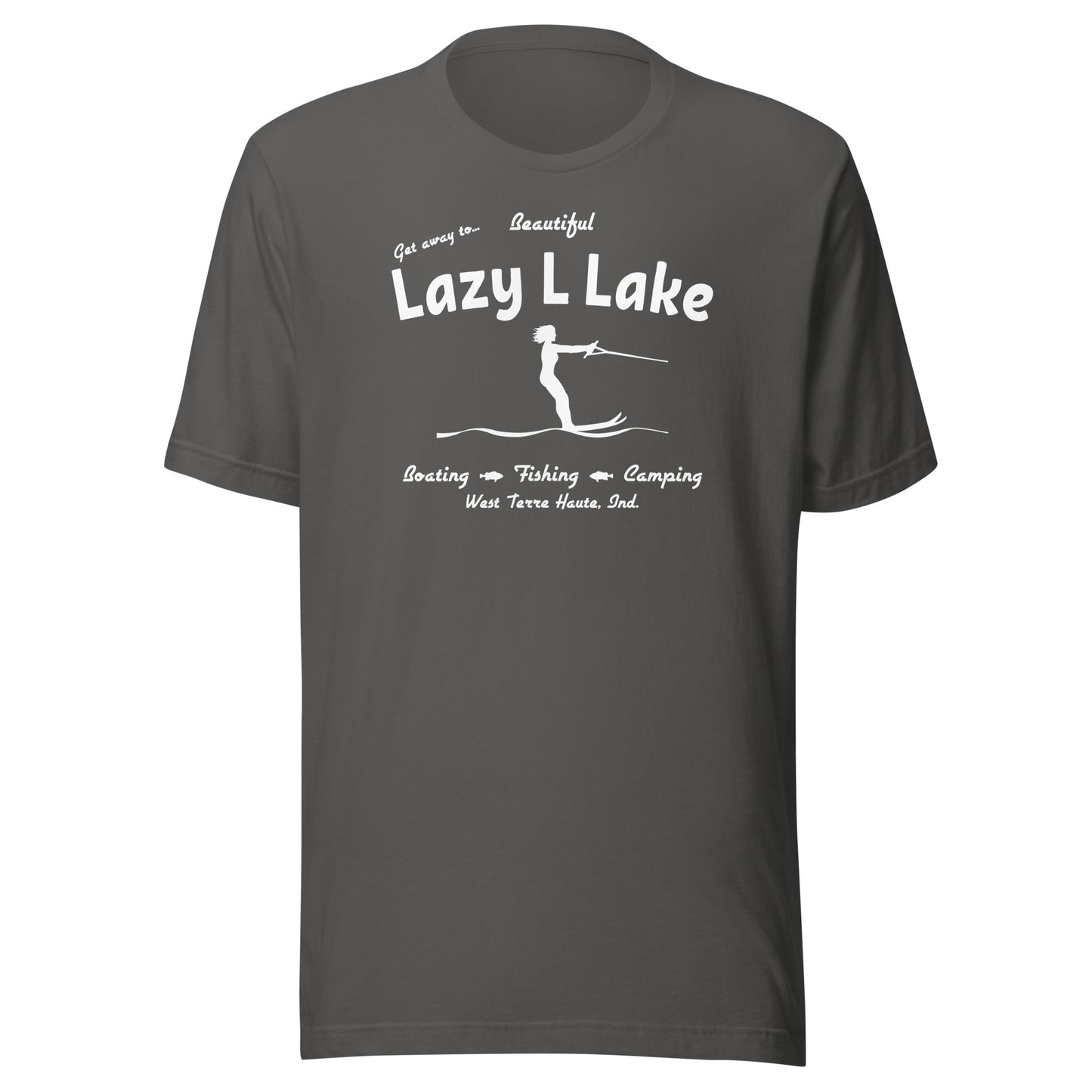 Lazy L Lake (white) - West Terre Haute Indiana - Short-Sleeve Unisex T-Shirt - EdgyHaute