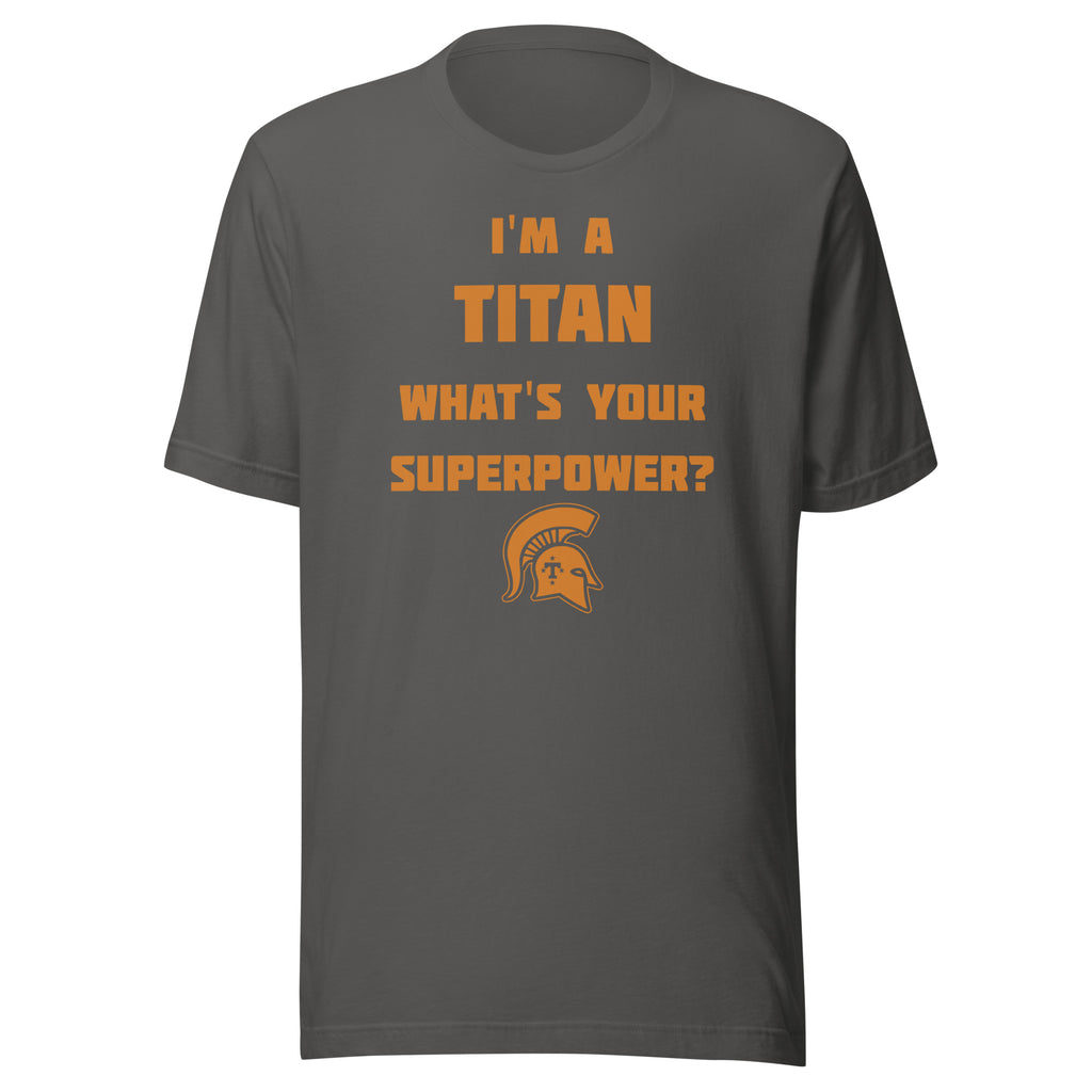 Kansas/Shiloh/Oakland HS Tri-County Titans - Superpower (orange) - Short-Sleeve Unisex T-Shirt - EdgyHaute