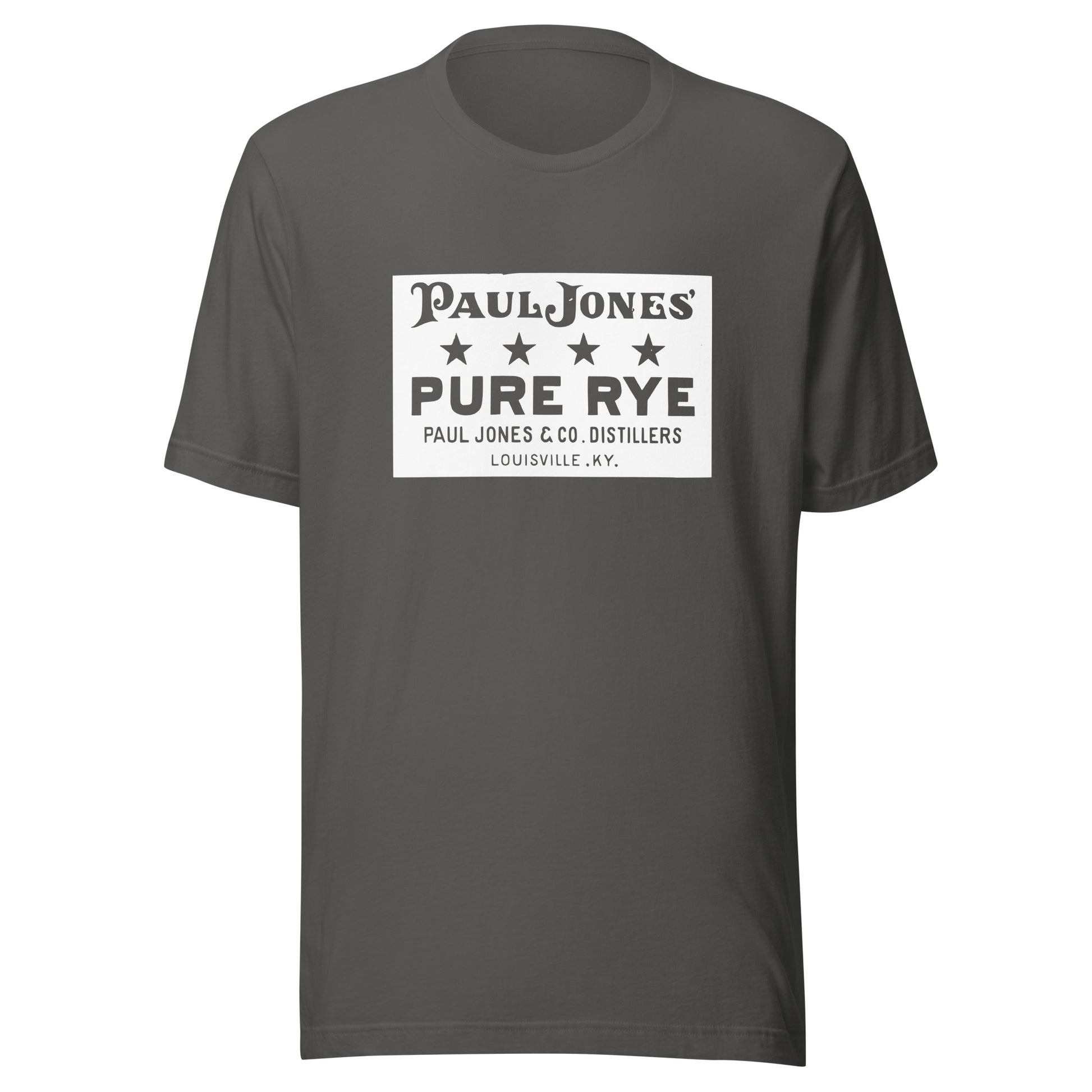 KY-Louisville-Paul Jones & Co. Distillers-Paul Jones Pure Rye Whiskey (white) - Short-Sleeve Unisex T-Shirt - EdgyHaute