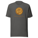 Never Wear Out / Ehrmann Manufacturing - button (color) - Terre Haute Indiana - Short-Sleeve Unisex T-Shirt - EdgyHaute