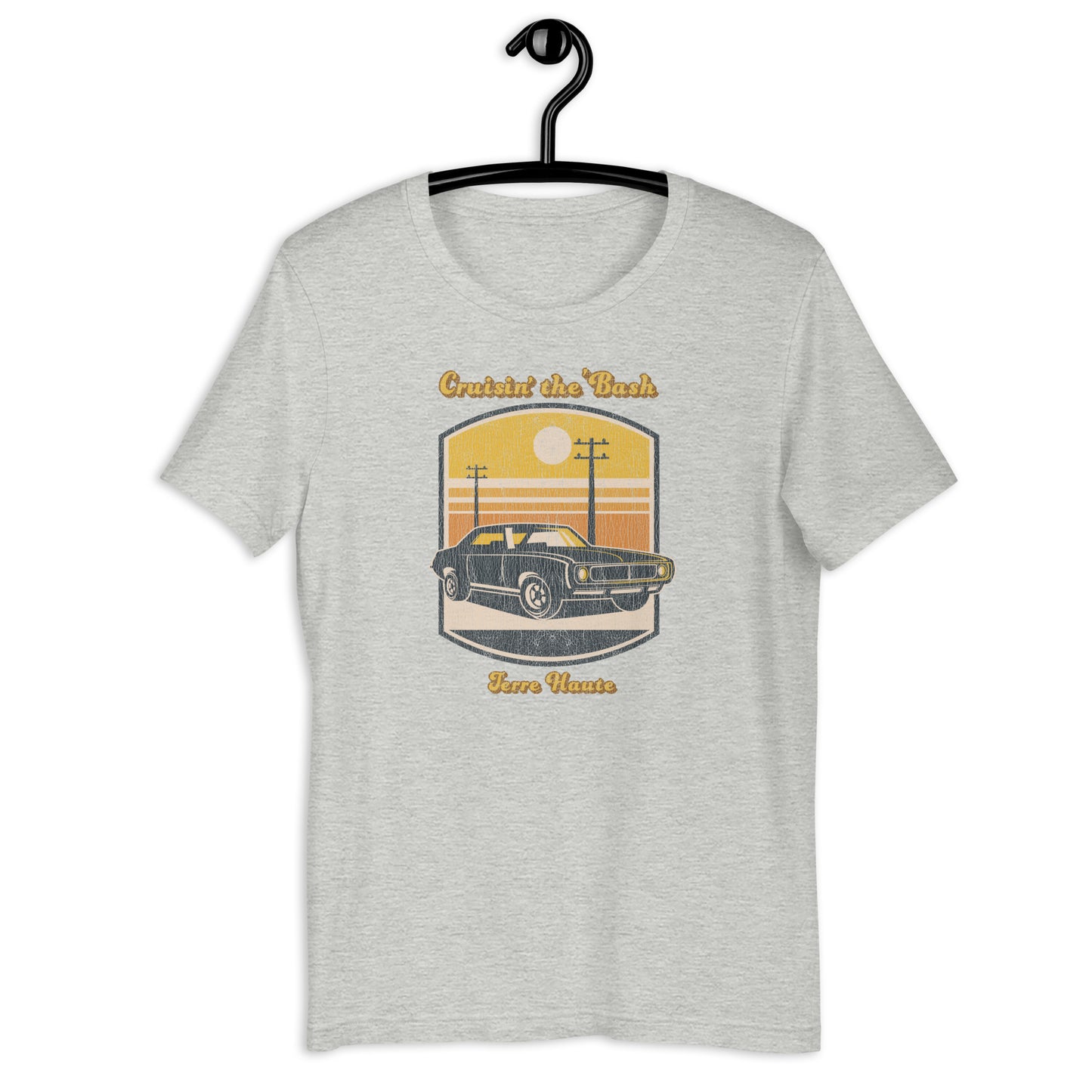 Cruisin' The 'Bash - 60s-70s Vibe (distressed) - Terre Haute Indiana - Short-Sleeve Unisex T-Shirt - EdgyHaute