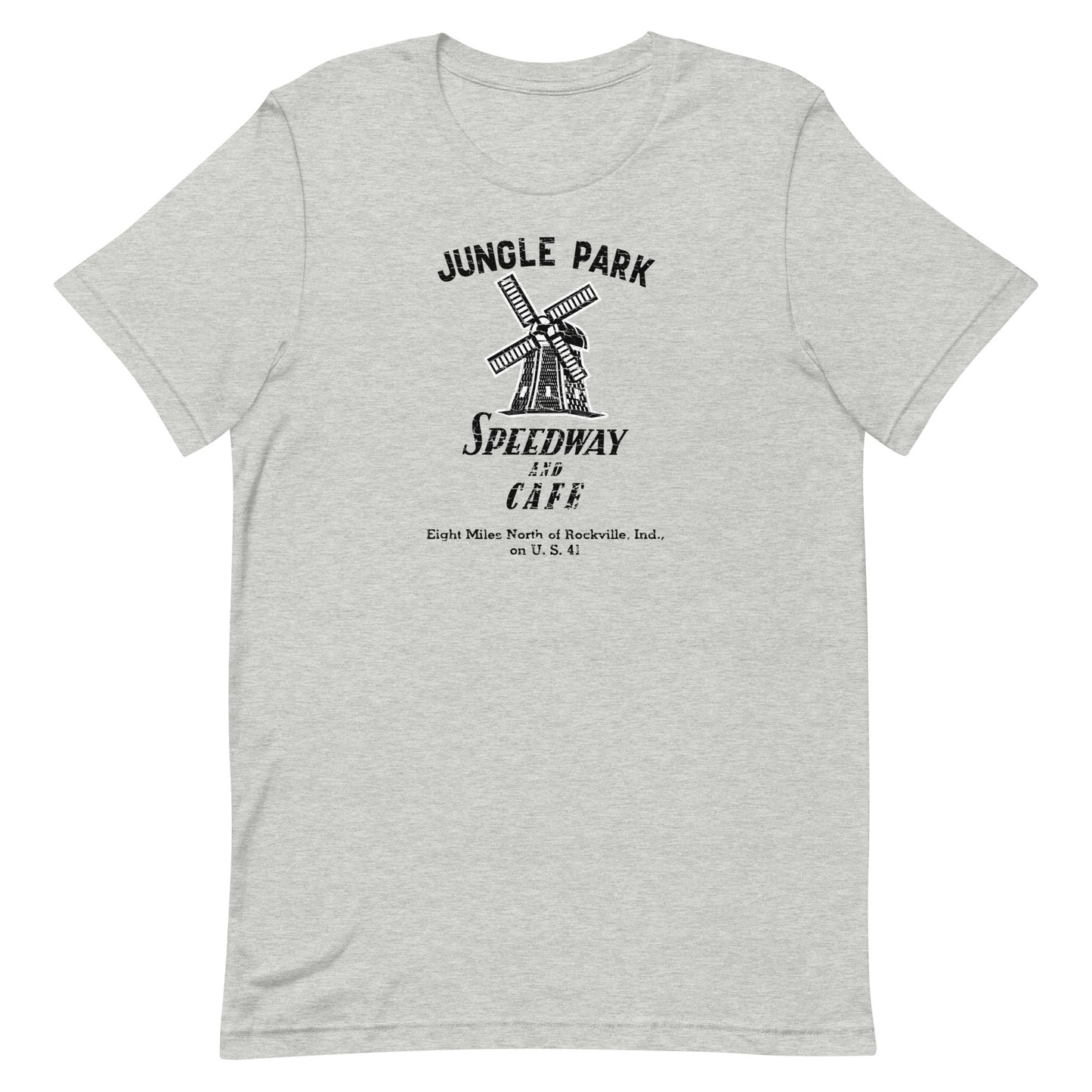 Jungle Park Speedway and Cafe - Parke County Indiana - Short-Sleeve Unisex T-Shirt - EdgyHaute