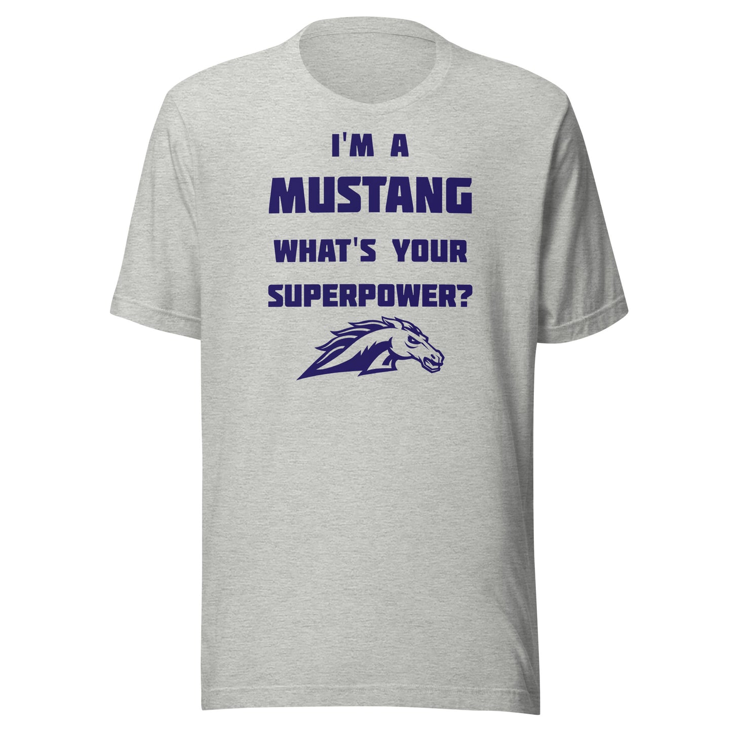 Fountain Central Jr/Sr HS Mustangs - Superpower (blue) - Short-Sleeve Unisex T-Shirt - EdgyHaute