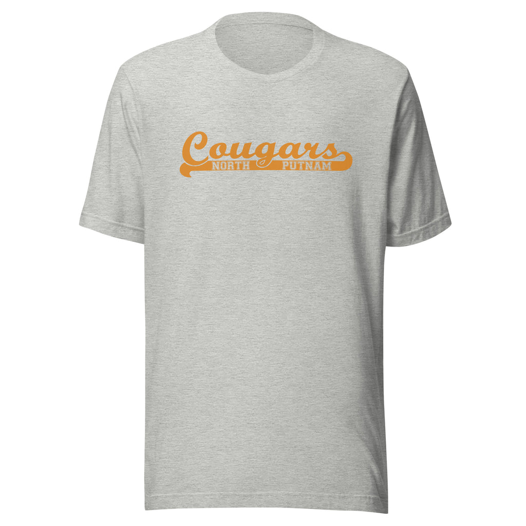 North Putnam HS Cougars - Banner (orange) - Short-Sleeve Unisex T-Shirt - EdgyHaute