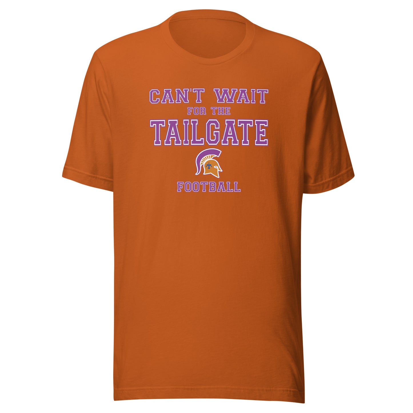 Kansas/Shiloh/Oakland HS Tri-County Titans - Tailgate (pur/org/blu/whi) - Short-Sleeve Unisex Tshirt - EdgyHaute