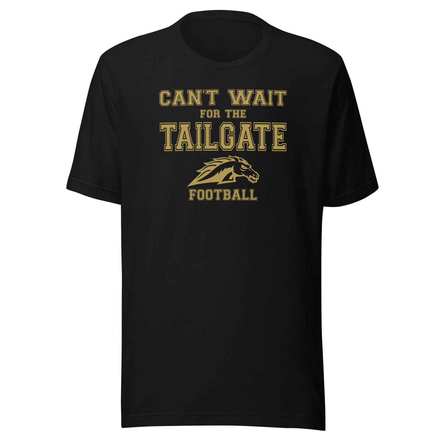 Fountain Central Jr/Sr HS Mustangs - Tailgate (gold) - Short-Sleeve Unisex T-Shirt - EdgyHaute