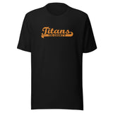 Kansas/Shiloh/Oakland HS Tri-County Titans - Banner (orange) - Short-Sleeve Unisex T-Shirt - EdgyHaute