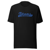 Kansas/Shiloh/Oakland HS Tri-County Titans - Banner (blue) - Short-Sleeve Unisex T-Shirt - EdgyHaute