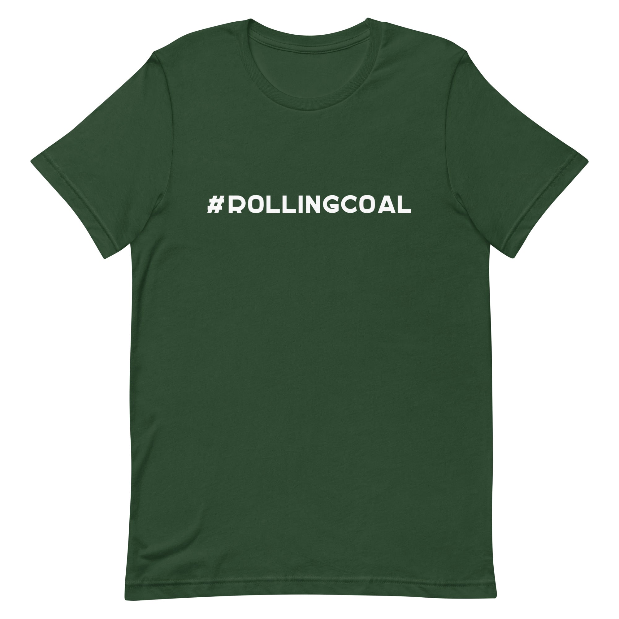 #ROLLINGCOAL - Design in White - Short-Sleeve Unisex T-Shirt - EdgyHaute