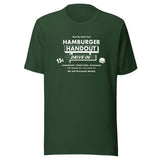 Hamburger Handout Drive-In (white) - Terre Haute Indiana - Short-Sleeve Unisex T-Shirt - EdgyHaute