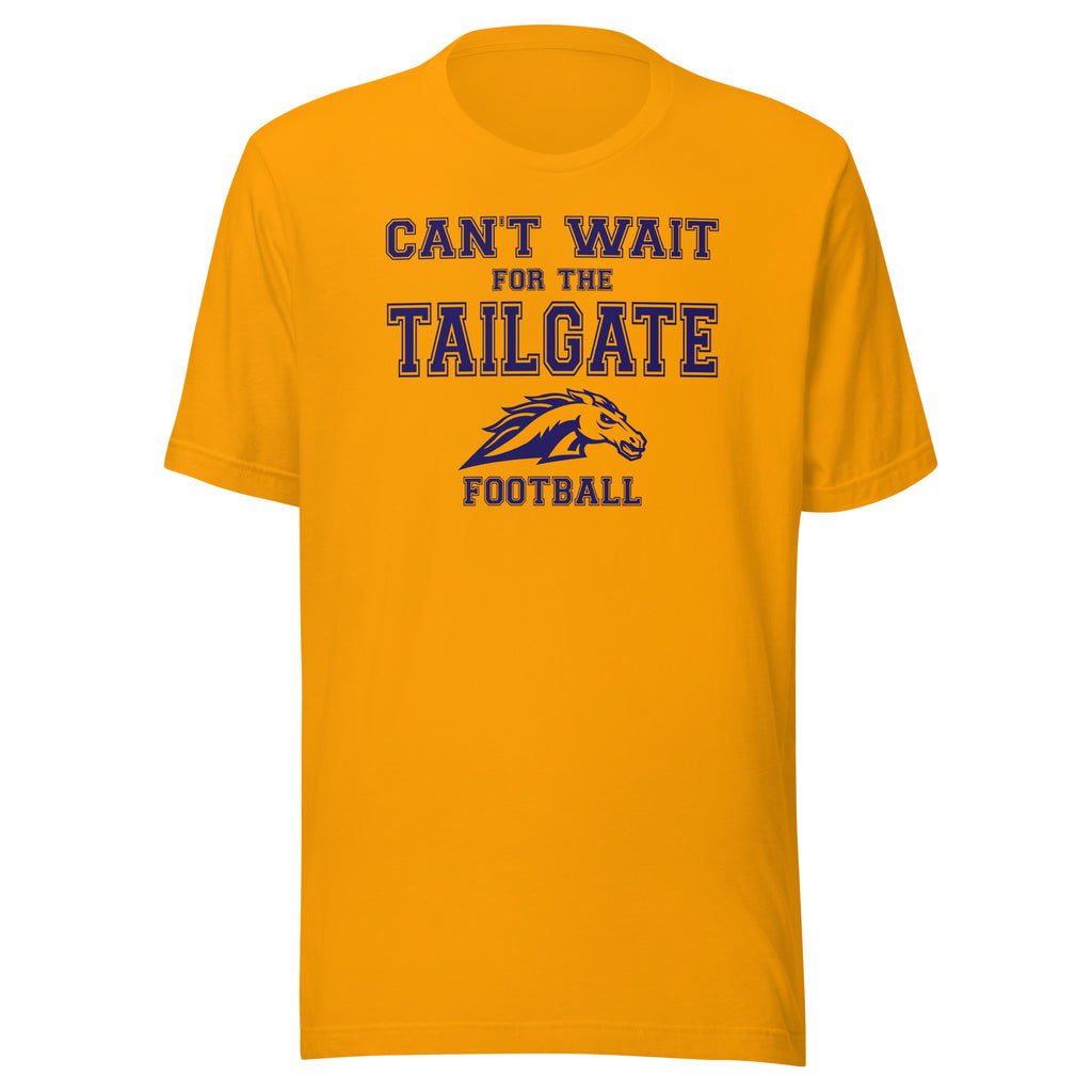 Fountain Central Jr/Sr HS Mustangs - Tailgate (blue) - Short-Sleeve Unisex T-Shirt - EdgyHaute