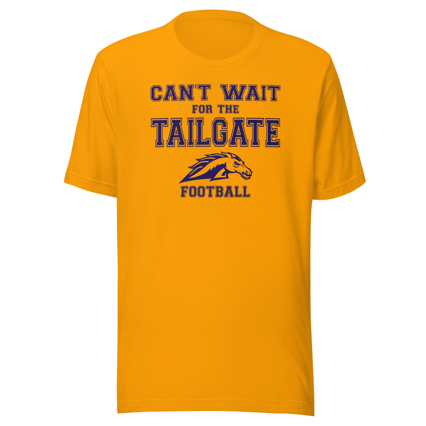 Fountain Central Jr/Sr HS Mustangs - Tailgate (blue) - Short-Sleeve Unisex T-Shirt - EdgyHaute