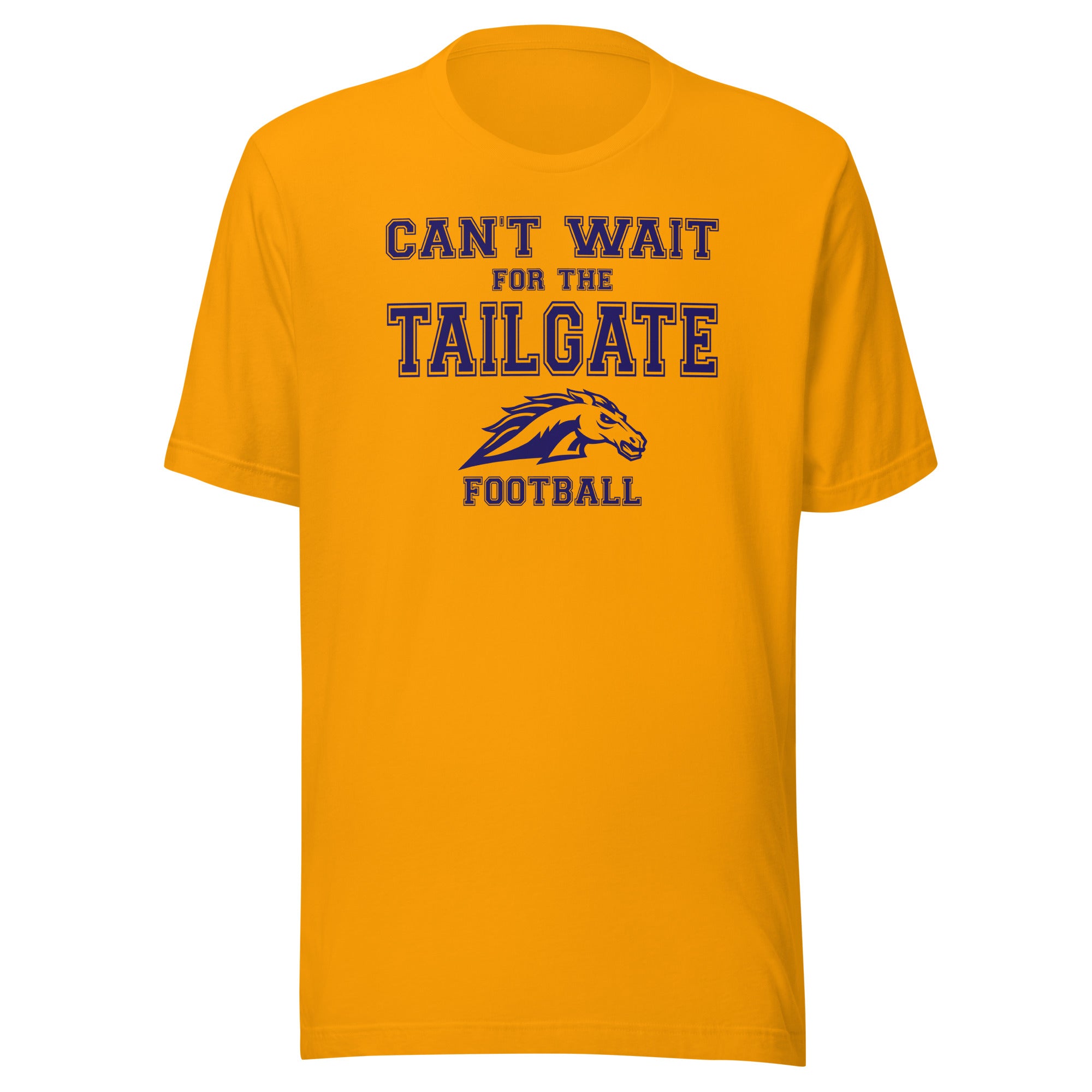 Fountain Central Jr/Sr HS Mustangs - Tailgate (blue) - Short-Sleeve Unisex T-Shirt - EdgyHaute