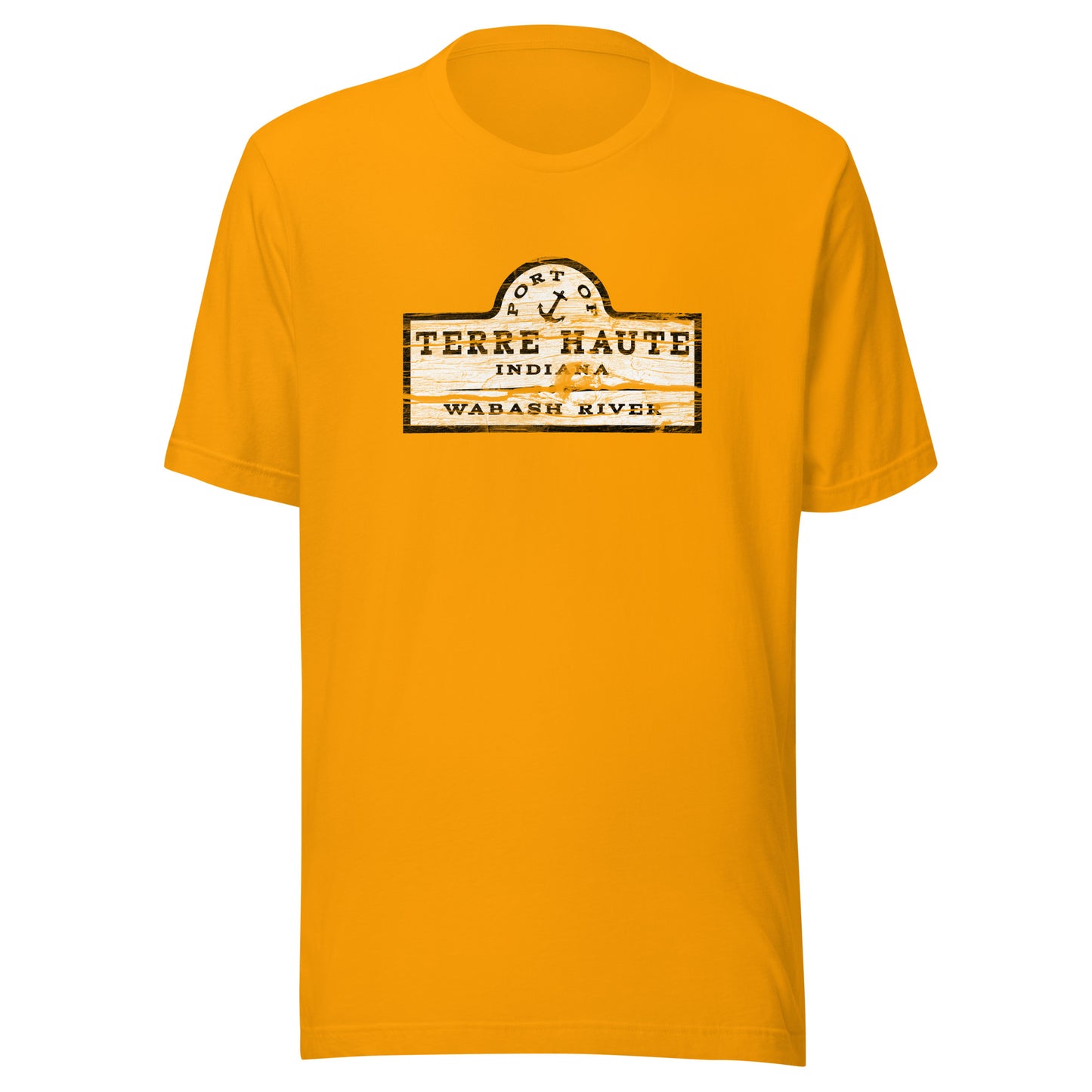 Port of Terre Haute - sign (black/white) - Terre Haute Indiana - Short-Sleeve Unisex T-Shirt - EdgyHaute