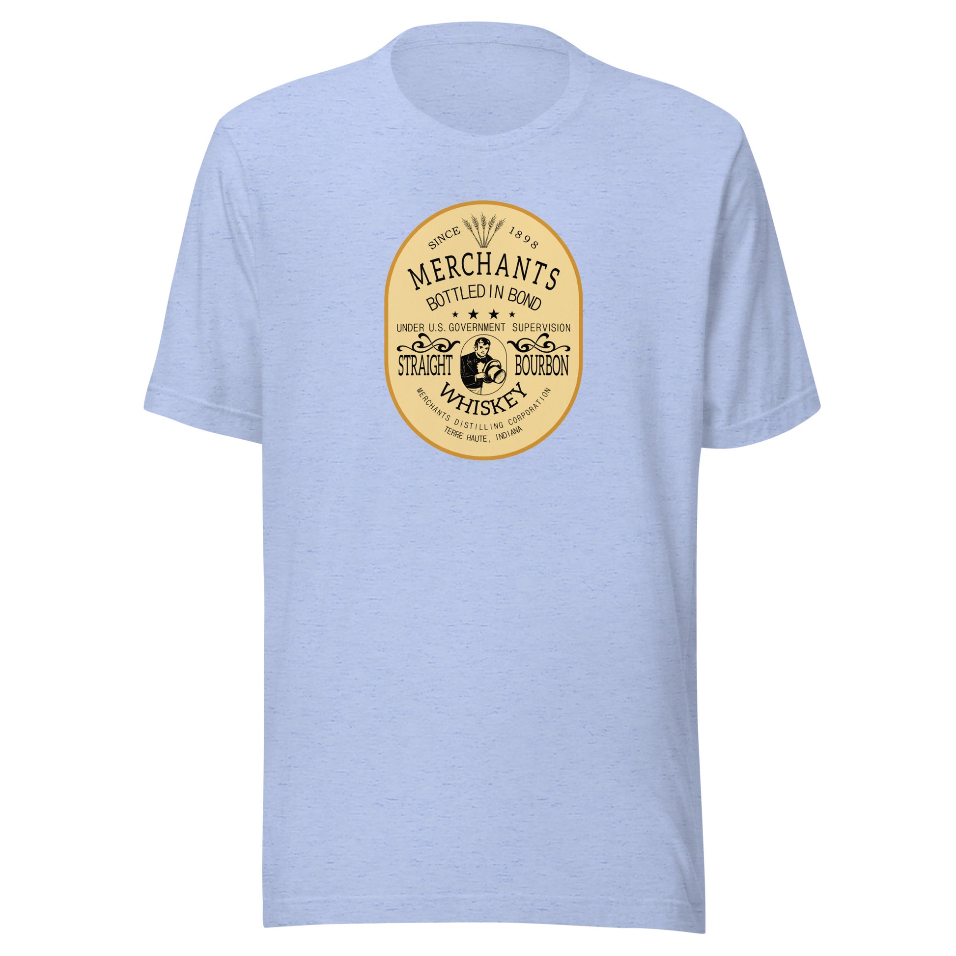 Deluxe Bourbon Whiskey / Merchants Distilling (design 2) - Terre Haute Indiana - Short-Sleeve Unisex T-Shirt - EdgyHaute