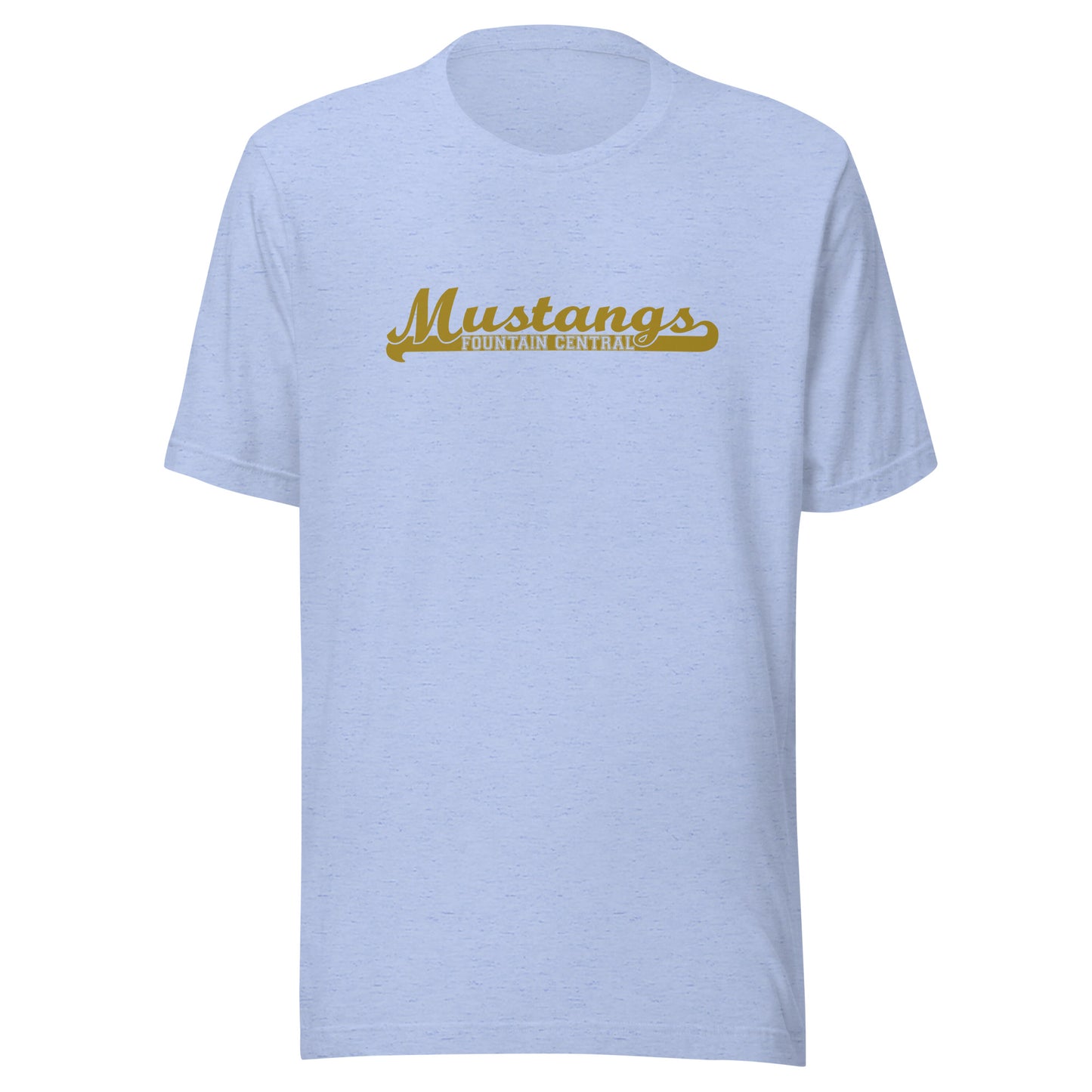 Fountain Central Jr/Sr HS Mustangs - Banner (gold) - Short-Sleeve Unisex T-Shirt - EdgyHaute