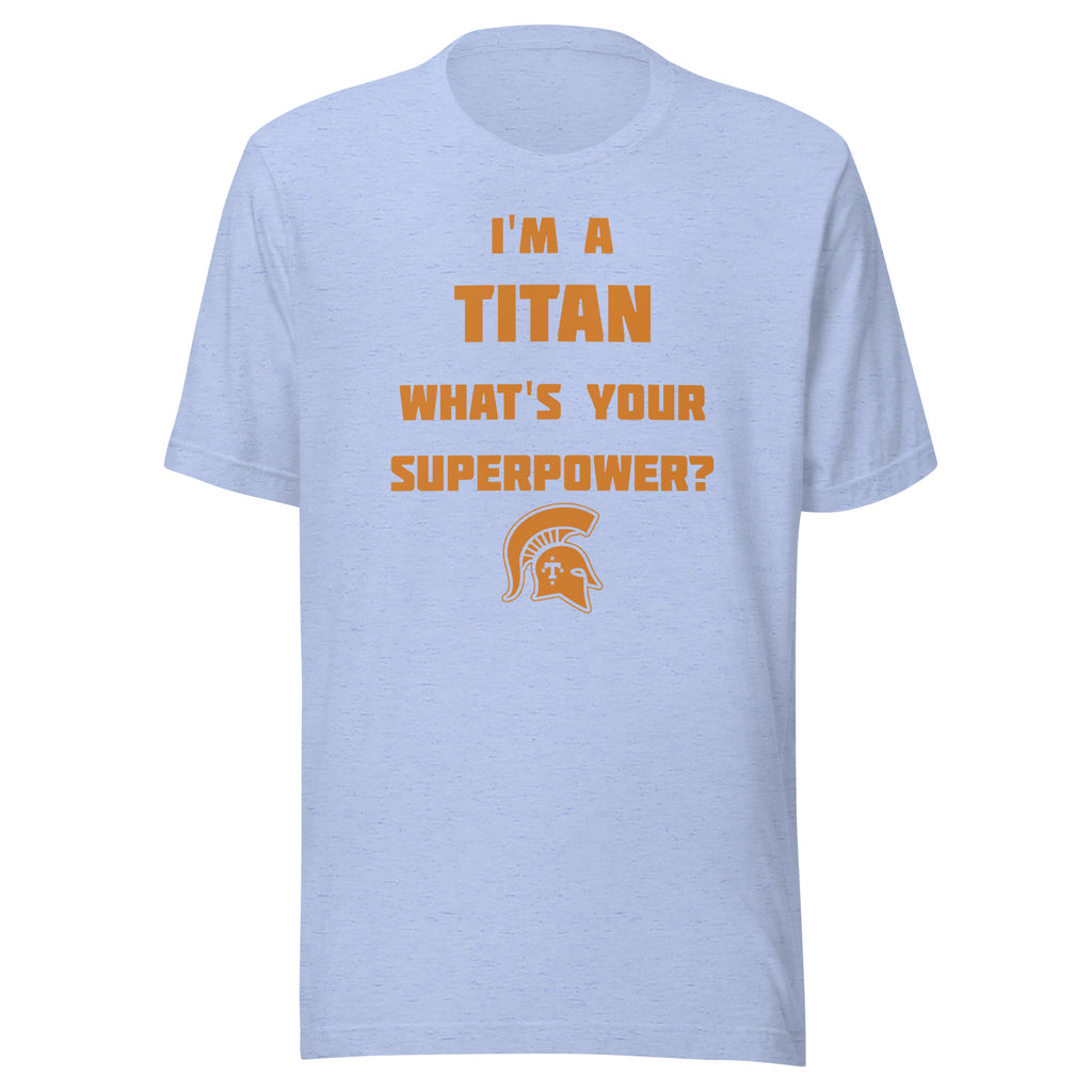 Kansas/Shiloh/Oakland HS Tri-County Titans - Superpower (orange) - Short-Sleeve Unisex T-Shirt - EdgyHaute