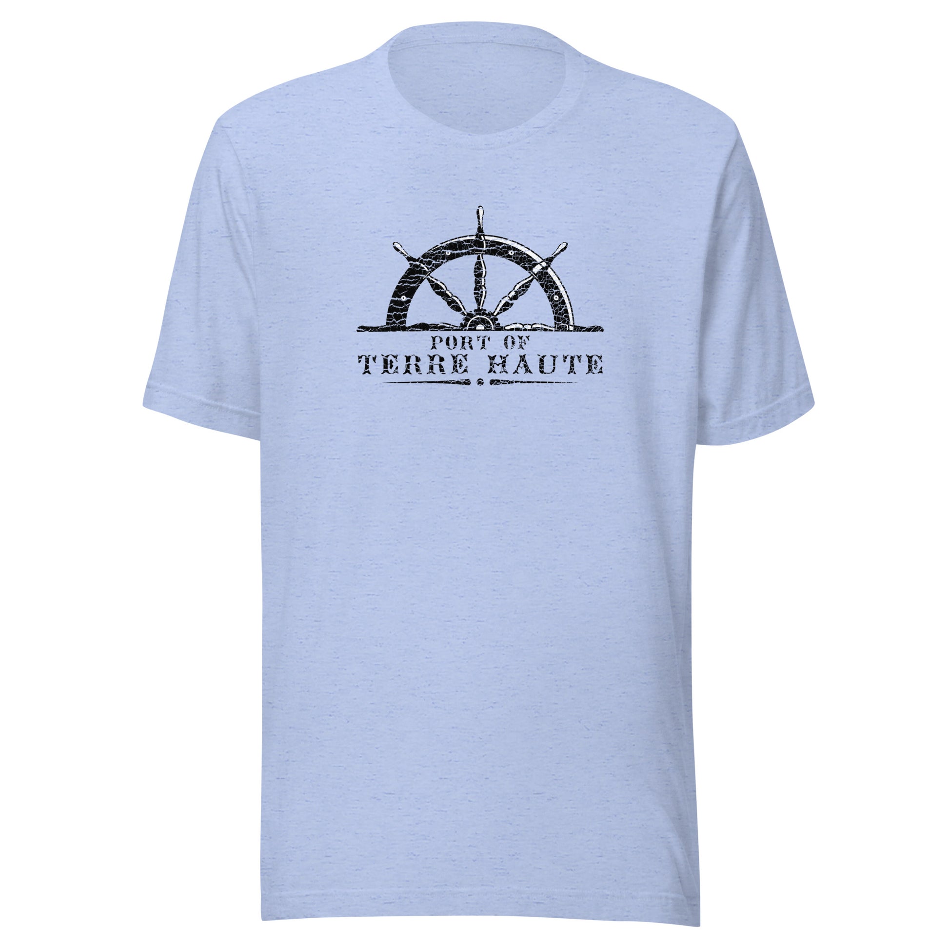 Port of Terre Haute - wheel (black/white) - Terre Haute Indiana - Short-Sleeve Unisex T-Shirt - EdgyHaute