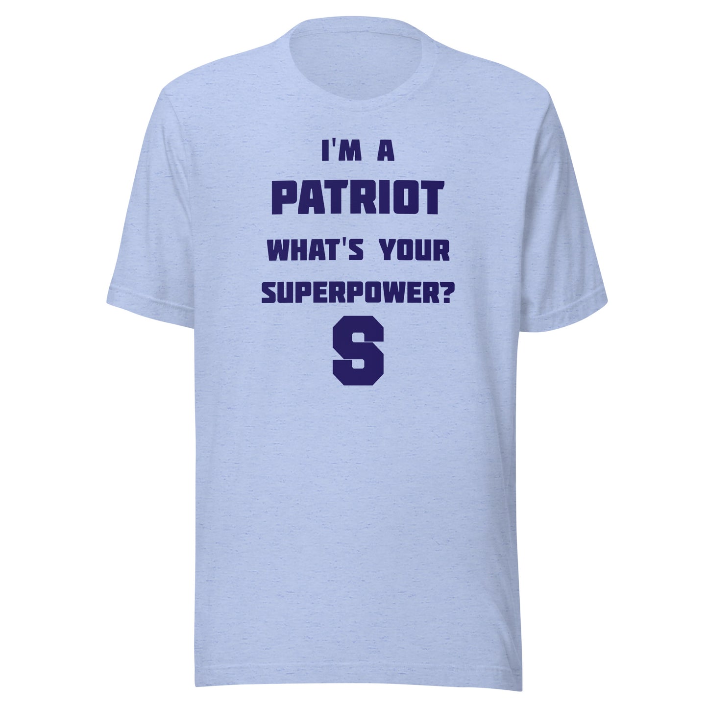 Seeger Memorial Jr.-Sr. HS Patriots - Superpower (blue) - Short-Sleeve Unisex T-Shirt - EdgyHaute