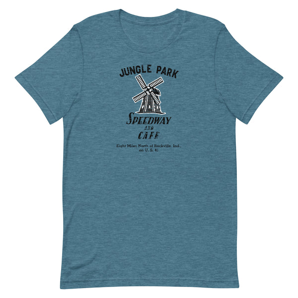 Jungle Park Speedway and Cafe - Parke County Indiana - Short-Sleeve Unisex T-Shirt - EdgyHaute