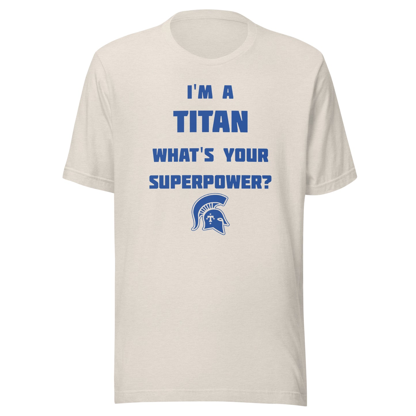 Kansas/Shiloh/Oakland HS Tri-County Titans - Superpower (blue) - Short-Sleeve Unisex T-Shirt - EdgyHaute