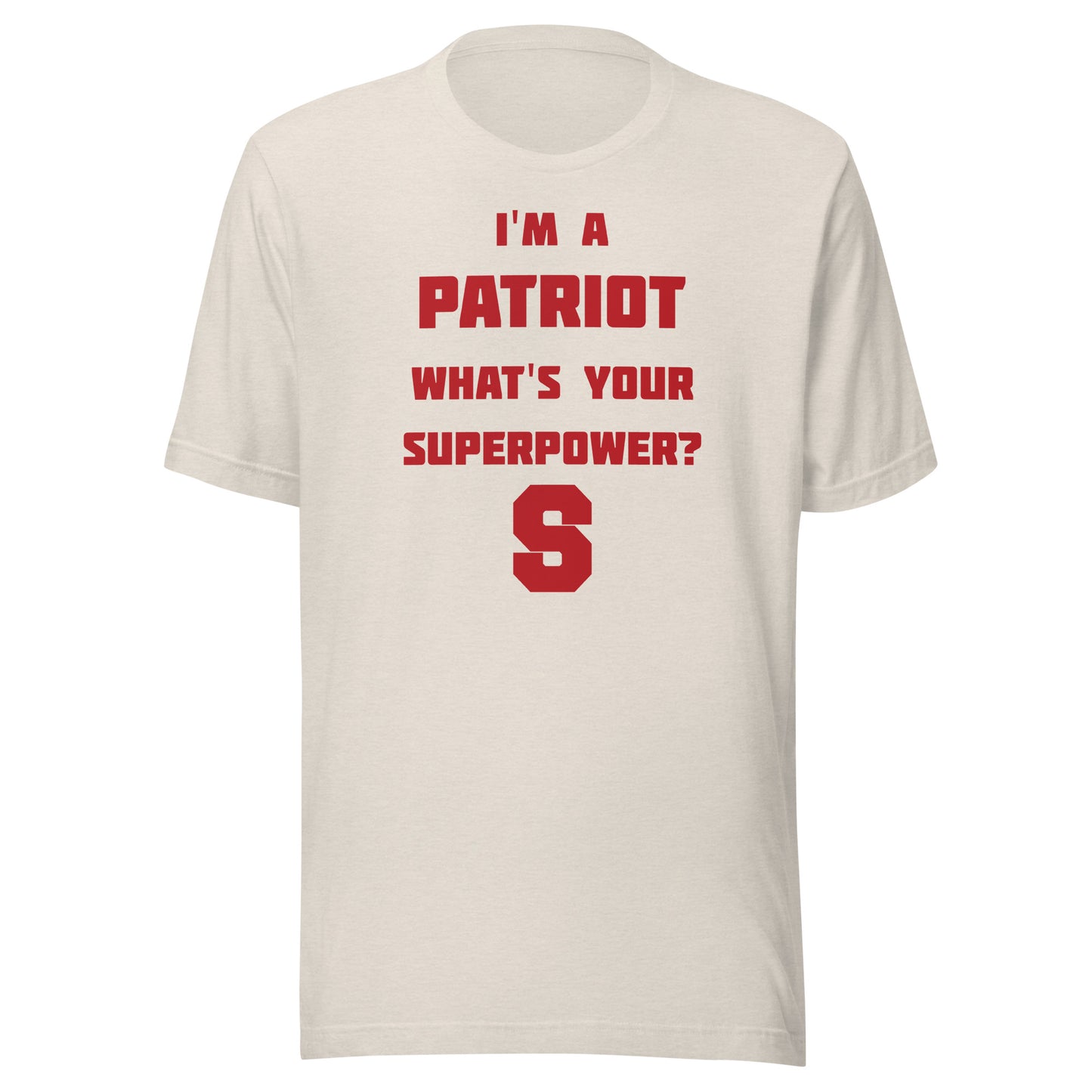 Seeger Memorial Jr.-Sr. HS Patriots - Superpower (red) - Short-Sleeve Unisex T-Shirt - EdgyHaute