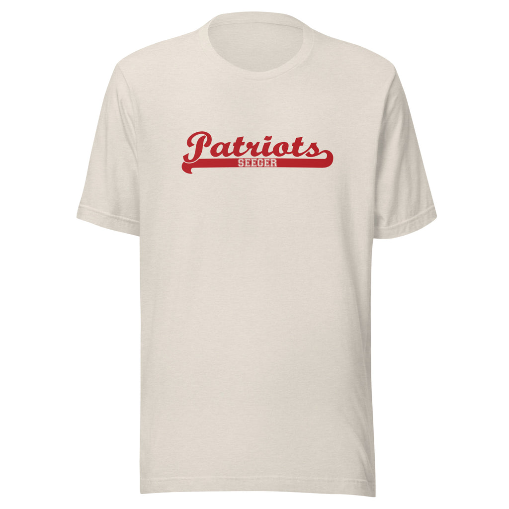 Seeger Memorial Jr.-Sr. HS Patriots - Banner (red) - Short-Sleeve Unisex T-Shirt - EdgyHaute