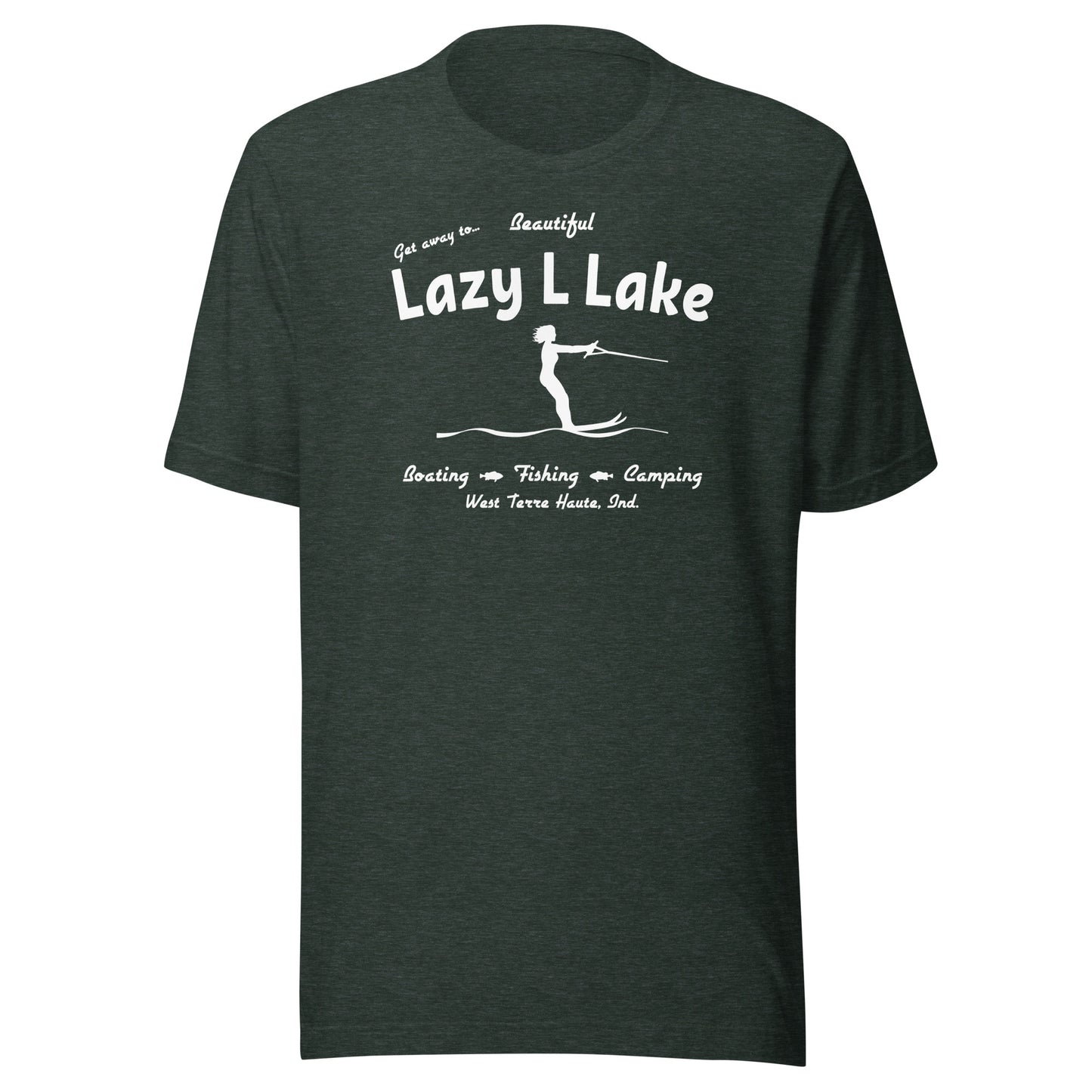 Lazy L Lake (white) - West Terre Haute Indiana - Short-Sleeve Unisex T-Shirt - EdgyHaute